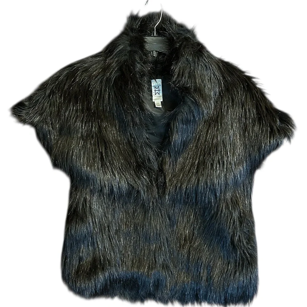 Marc Bouwer Black Faux Fur Jacket/Vest Size M